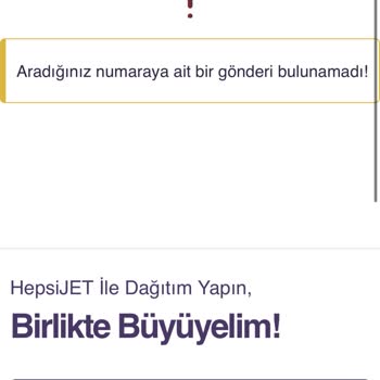 Hepsijet Kargomdan Haber Alamıyorum