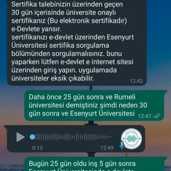 Boğaziçi Enstitüsü Sertifika E Devlete Yansımamış
