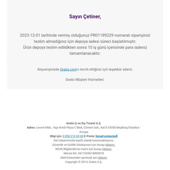 Gratis Gelen Kargoları Teslim Etmedi