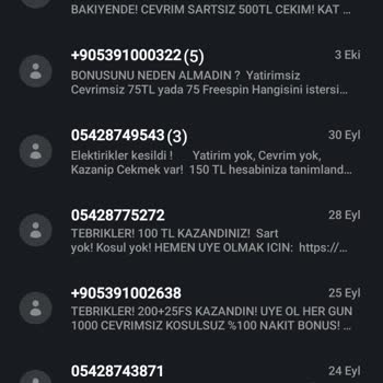 Hepsibahis Bahis Sitelerinden Gelen Mesajlar