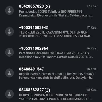 Hepsibahis Bahis Sitelerinden Gelen Mesajlar