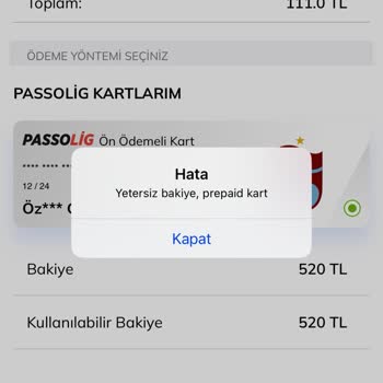 Passolig E-Bilet Süresi Uzatma Bakiye Kullanılamıyor
