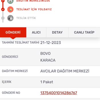 Kargomsende Dağıtımda Görünen Ama Sonuç Alamadığım Kargo