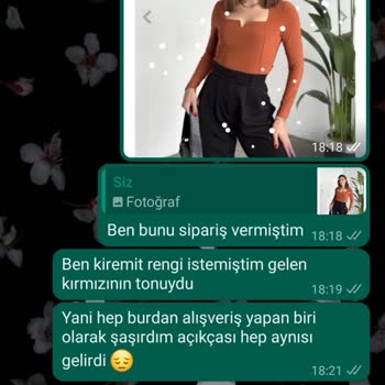 Damla Butik Farklı Renkte Ürün Gönderdiler