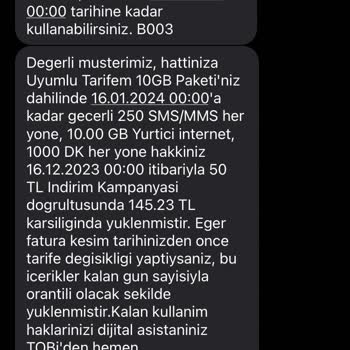 Vodafone Yalan/yanlış Beyanla Tarife Değişikliği Yapılması