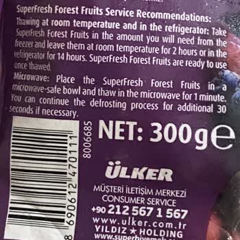 Superfresh Orman Meyveleri Kurt Sorunu