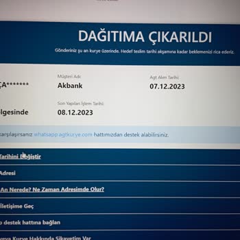 AGT Kurye (aynigunteslim.com) AGT Kart Teslim Edilmemesi Ve Canlı Destek Alamama