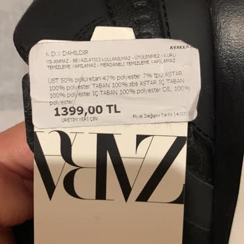 Zara Online Sipariş Fiyatı İle Etiket Fiyatı Farkı
