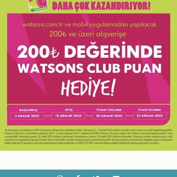 Watsons Kampanyada Belirtilen Puanlar Yüklenmiyor
