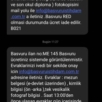 Teşvik Programı Link Üzerinden Yapılan İş Başvurusu