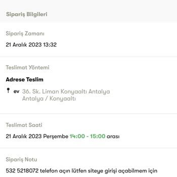 Cepte Şok Market Gönderilmeyen Sipariş