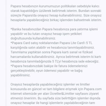 Papara Kapatılan Hesabımdaki Bakiye Gönderilmiyor
