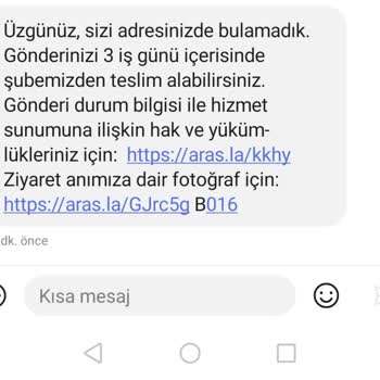 Aras Kargo Evde Bulamadık Sorunu
