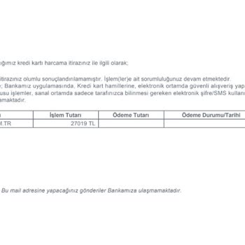 Akbank Kredi Kartı Sahte Harcama Hakkında