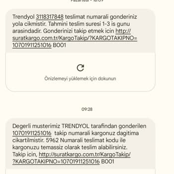 Afyon Organize Sürat Kargo Dağıtıcısı Ürünümü Getirmedi.