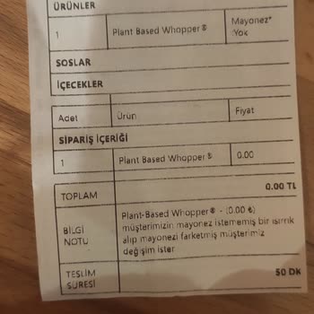 Getir Burger King Siparişi Ve Çözülmemesi