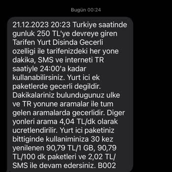 Turkcell Haksız Yurt Dışı Kullanım Paketi Yansıtması