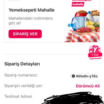 Yemek Sepeti Mağduriyeti
