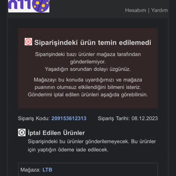 LTB Mağaza Sipariş İptali
