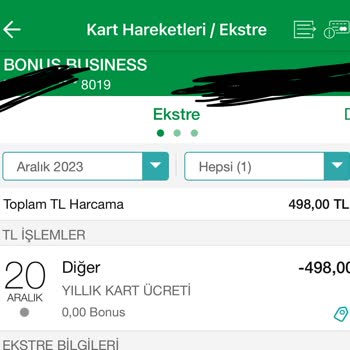 Garanti BBVA Bonus Business Kredi Kartı Aidat İadesi