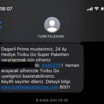 Türk Telekom'un Tivibu Go Ücretsiz Üyeliğinden Yararlanamıyorum.