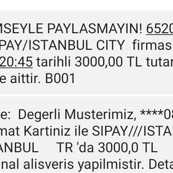Sipay İzinsiz Kart Harcaması