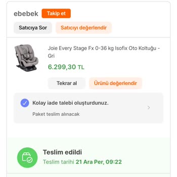 Hepsiburada Ebebek Yanlış Ürün Gönderdi. Değişim İstiyorum.