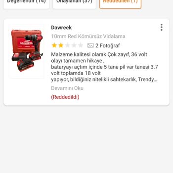 Trendyol Olumsuz Ürün Yorumumu Göstermiyor