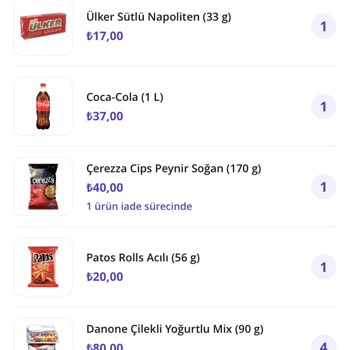 Getir Yanlış Ürün STT Geçmiş Ürün