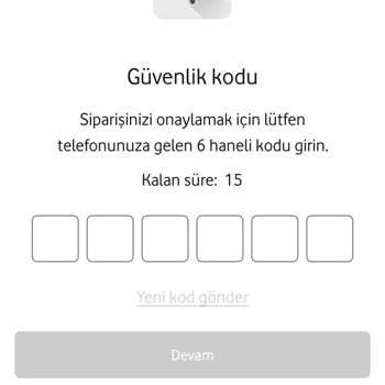 Vodafone 6 Haneli Güvenlik Kodu.
