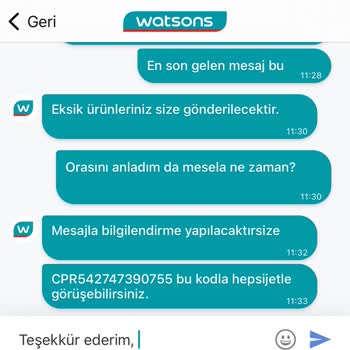 Watsons İade Yapmıyor, Ürünü De Göndermiyor