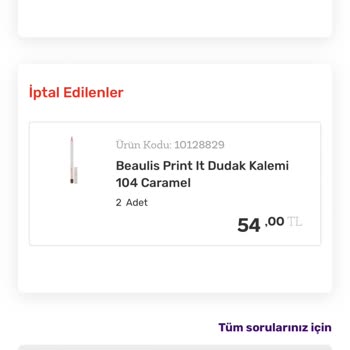Gratis Stok Yok Nedeniyle Bilgisiz İptal