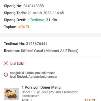 Köfteci Yusuf Trendyol Ürün Yok İade Yok