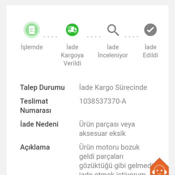 Koçtaş İadeye Verdiğim Ürünümün Para İadesi Yapılmadı