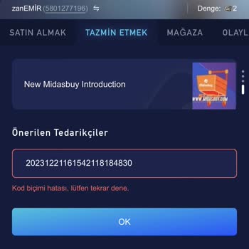 Midasbuy Uc Gelmedi Param Alındı