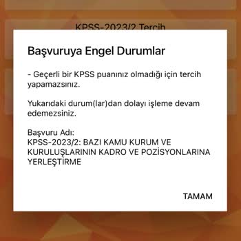 ÖSYM KPSS Tercih İle İlgili Sorun Yaşıyorum