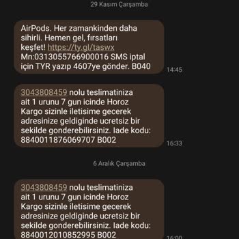 Horoz Lojistik Ürün İade Etmekte Sorun Yaşıyorum