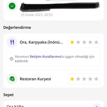 GetirYemek Çok Geç Soğuk Teslim Edilen Yemeği İptalde Telafide Etmedi