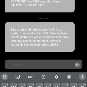 Gratis Bilgim Dahili Dışında Siparişimi İptal Etti