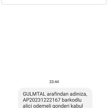 PTT Kargo G. U. L. M. T. A. L Kargo /Tarafıma Ait Olmayan