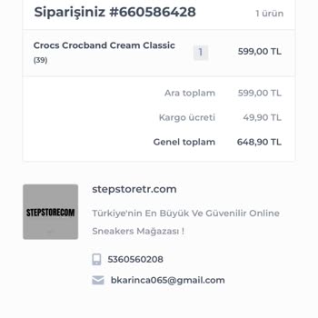Stepstoretr Ürün Elime Ulaşmadı