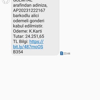 PTT Kargo Bilmediğim Firma Tarafından Mesaj Gelmesi