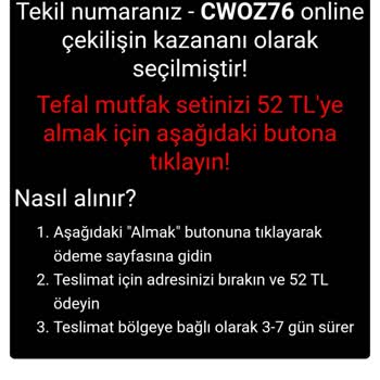 Grtakeprize.com 52 TL Tefal Tencere Seti Aldatmacası