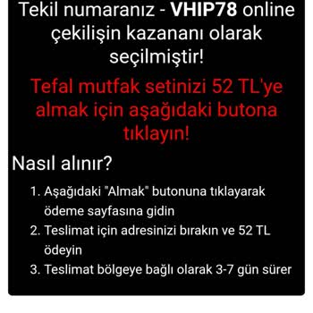 Grtakeprize.com 52 TL Tefal Tencere Seti Aldatmacası