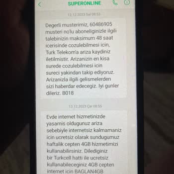 Turkcell Superonline Kusurlu İnternet Hizmeti