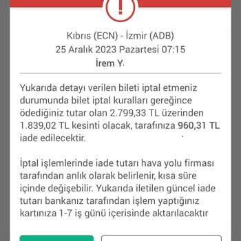 Sunexpress Bilet İptal İşleminde Yüksek Kesinti!