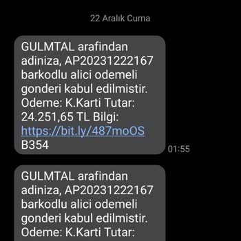 PTT Kargo Bilgim, Talebim Dışında Yüksek Tutarlı Gönderi