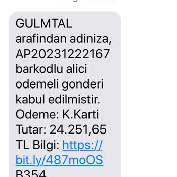 PTT Kargo Şüpheli Bildiri Mesajı