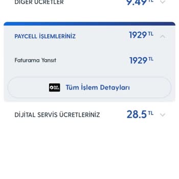 Paycell Turkcell Telefon Faturamdan Bilgim Dışında 1950 TL Para Çekilmiştir.