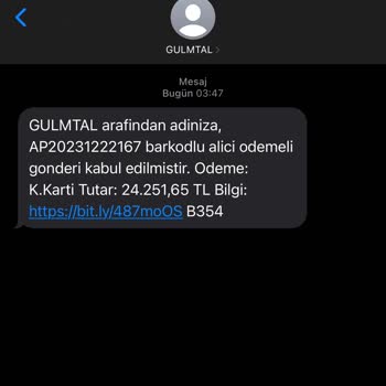PTT Kargo İstenmeyen Gönderi Ve Yüksek Tutar Şikayeti